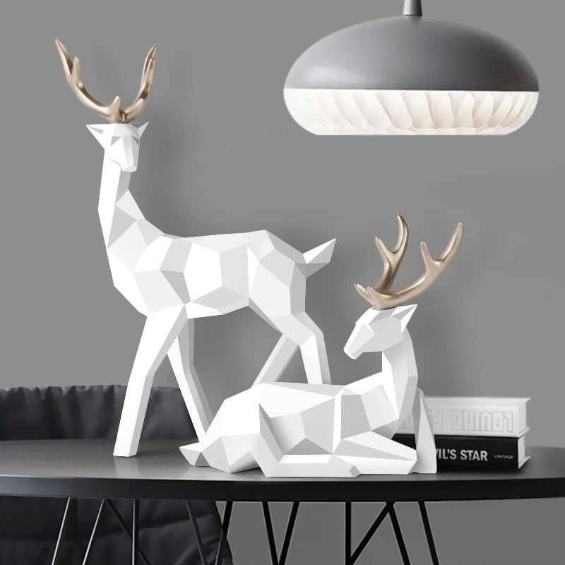 Belro stag figures sculpture, decorative home and garden figurine featuring a detailed wooden stag design.