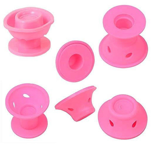 Set of 10 Belro silicone magic curlers for easy, gentle hair styling, shown in a colorful, flexible design.