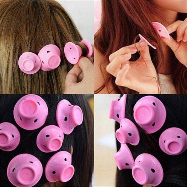 Set of 10 Belro silicone magic curlers for hair styling, flexible and heat-free hair curlers in vibrant colors.