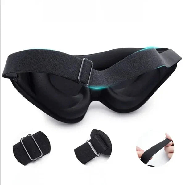 Belro 3D sleep mask made of memory foam, designed for comfort and relaxation, with contoured fit for deep sleep and eye comfort.