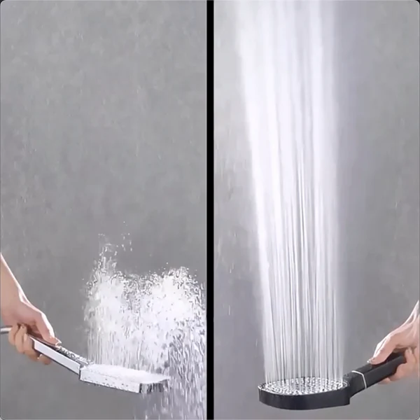 BowLift 17geartech-bl251017 high-pressure shower head with Turbo Boost technology and water filtration, showing the sleek chrome finish