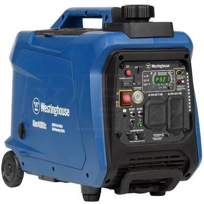 Casavibeo 4,000-Watt gas-powered portable inverter generator with recoil start and LED data center display, compact and durable design.