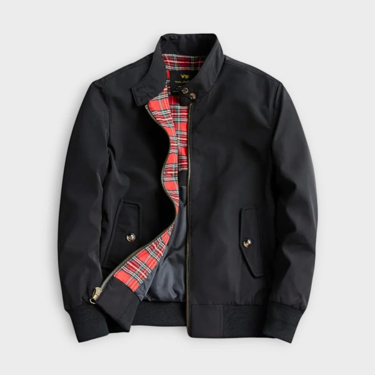 Belro lightweight men's transition jacket with zipper, activewear clothing, front view showcasing sleek design and zipper closure.