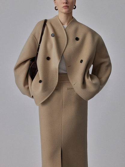 Belro women's loose-fitting trendy jacket with button closure, casual outerwear for stylish everyday wear.