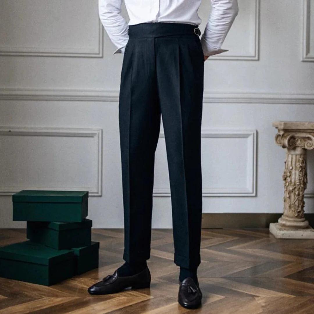 Belro men's high-quality trousers in classic style, featuring a tailored fit and neutral color, suitable for casual or formal wear.