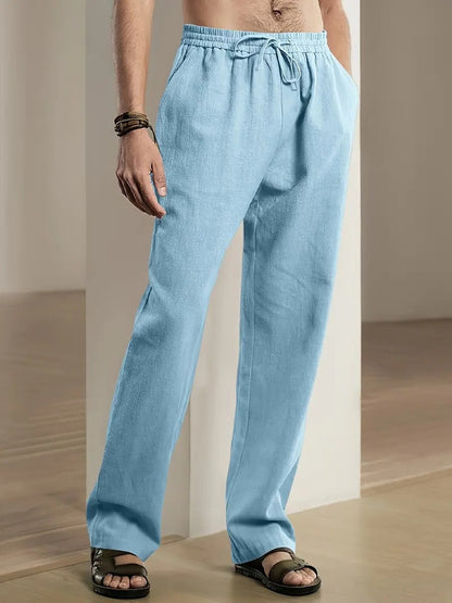 Belro men's baggy linen pants featuring a relaxed fit and lightweight fabric, perfect for casual and comfortable style.