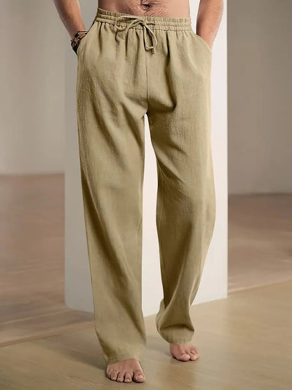 Belro men's baggy linen pants featuring a relaxed fit and lightweight fabric, ideal for casual and summer wear.