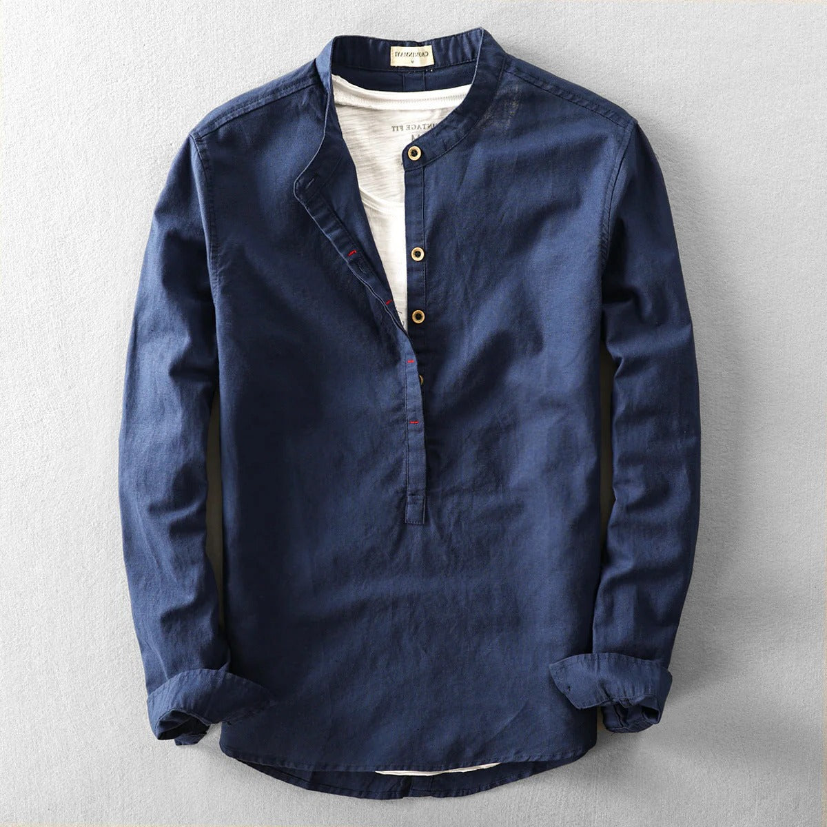 Men's linen shirt by Belro, lightweight and breathable fabric, shown in a classic fit with a button-up front and collar.