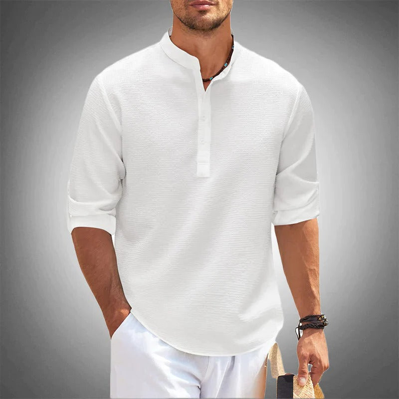 Men's Belro summer shirt featuring lightweight fabric, short sleeves, and a casual fit, ideal for warm weather.