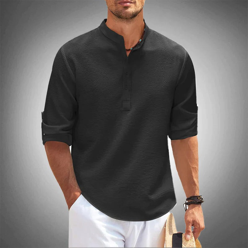 Belro men's summer shirt in lightweight fabric, featuring a casual fit and short sleeves, suitable for warm weather.
