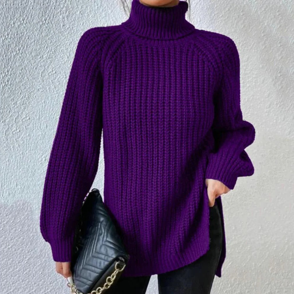Belro turtleneck sweater in cozy knit fabric, featuring a high neckline and classic fit, perfect for casual winter wear.