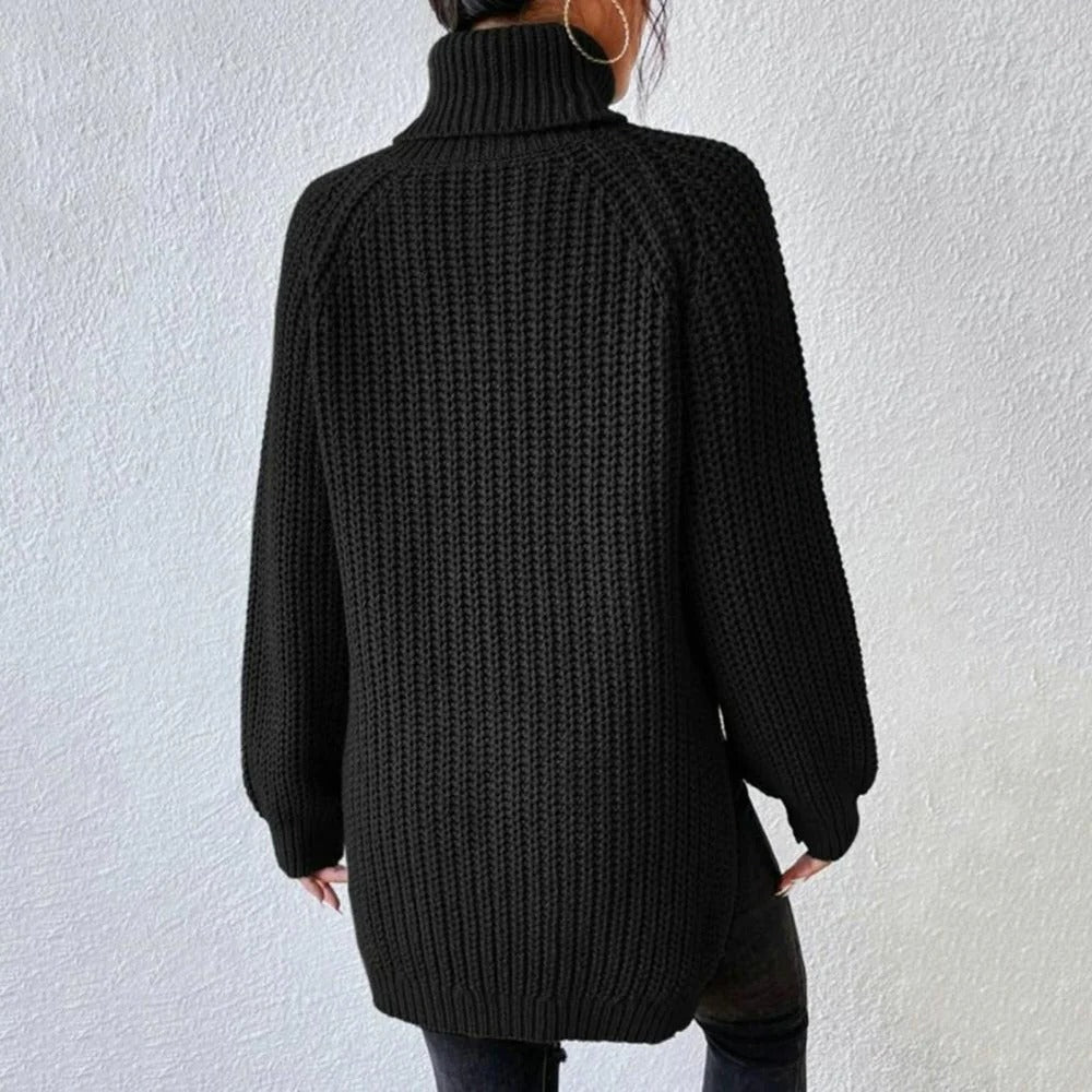 Belro turtleneck sweater in soft knit fabric, featuring a classic fit and ribbed collar, perfect for casual or office wear.