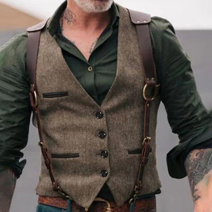 Belro men's vest, stylish sleeveless clothing item, shown in a close-up image highlighting fabric texture and fit.