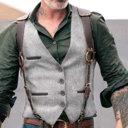 Belro men's vest displayed on a hanger, showcasing a stylish sleeveless clothing piece for versatile wear.