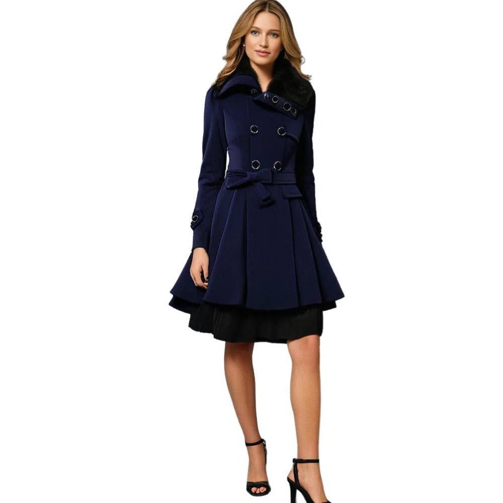 Belro women's long winter coat, warm and stylish, featuring a plush fabric and a classic design perfect for cold weather.