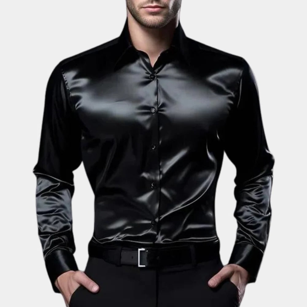 Men's Belro business style shirt in classic white, featuring a collared design and button-up front for professional attire.