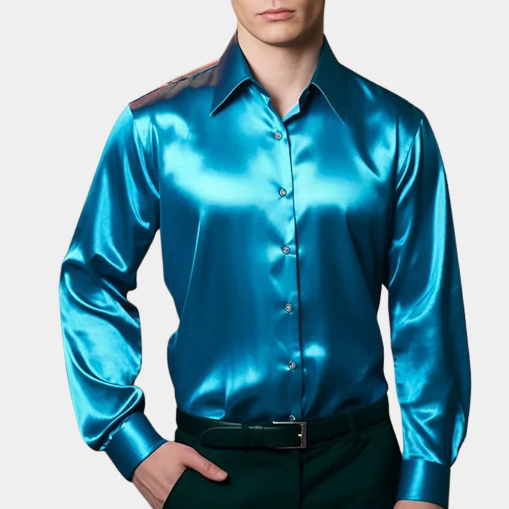 Men's Belro business style shirt in classic design, featuring a collar and button-up front, ideal for professional attire.