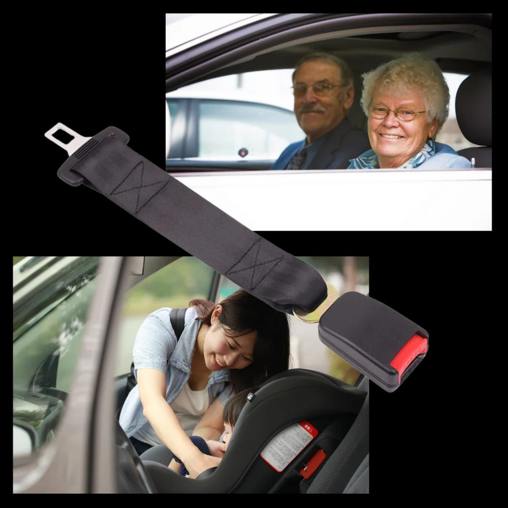 Belro safety belt extender for sports and outdoor use, showing a close-up of the adjustable strap and buckle.