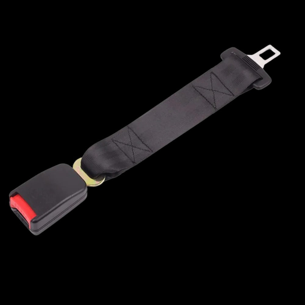 Belro safety belt extender for sports and outdoor use, showing the extension hook and fabric strap in a close-up image.