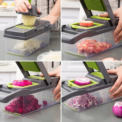 Belro multifunctional vegetable chopper with stainless steel blades, compact design, ideal for quick kitchen prep.