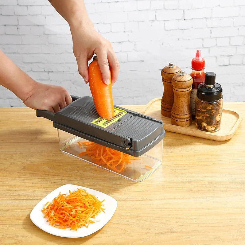 Belro multifunctional vegetable chopper with stainless steel blades and plastic container for efficient kitchen prep.
