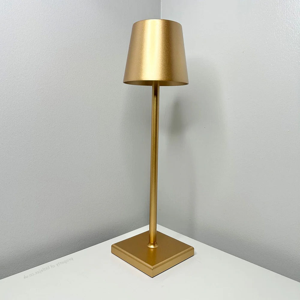 Modern Belro cordless table lamp with sleek design, LED light, and adjustable arm, ideal for desk or bedside lighting.