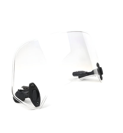 Belro motorcycle windshield extension attached to a motorcycle, providing enhanced wind protection for riders.