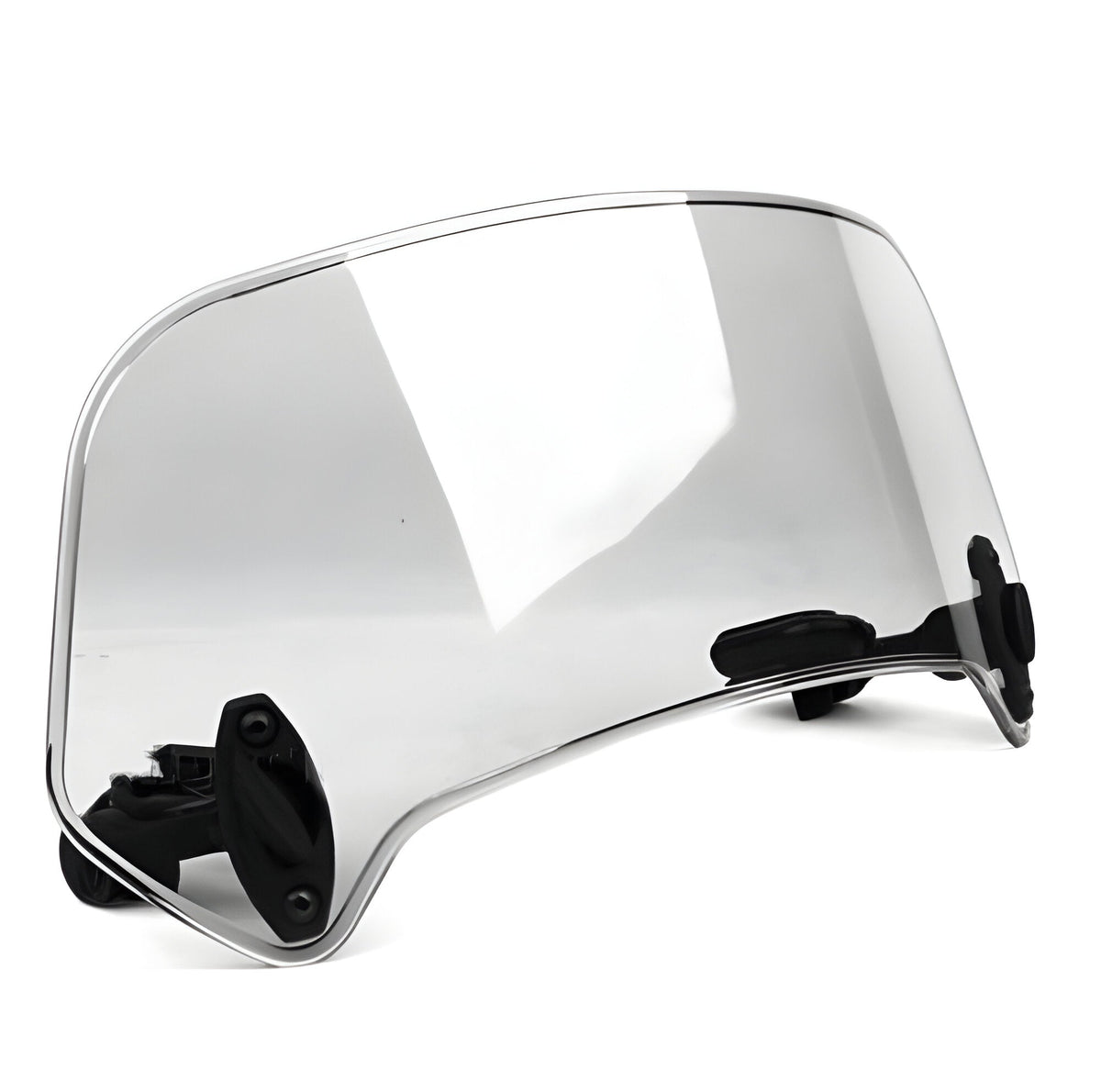 Belro motorcycle windshield extension attached to a motorcycle, providing extra wind protection for riders.
