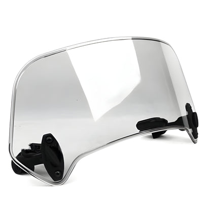 Belro motorcycle windshield extension attached to a motorcycle, providing extra wind protection for riders.