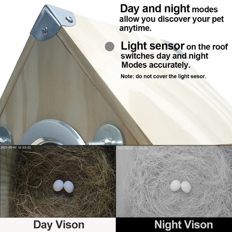 Belro Bird Watching Nesting Feeder with built-in camera for outdoor bird observation in home and garden decor.
