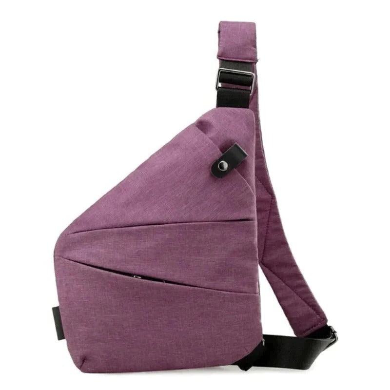 Belro unisex anti-theft crossbody bag with adjustable strap and multiple compartments, made of durable material.