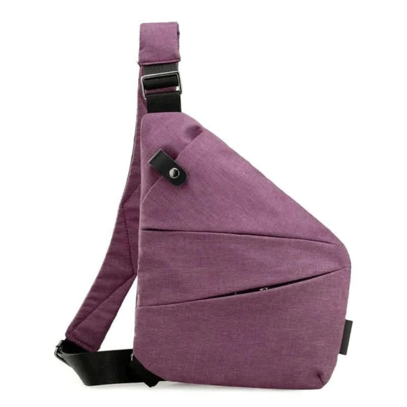 Belro unisex anti-theft crossbody bag with secure zipper closure and adjustable strap, designed for everyday accessories.