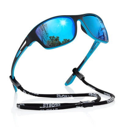 Belro polarizing outdoor sports sunglasses with wraparound design, lightweight frame, and tinted lenses for outdoor activities