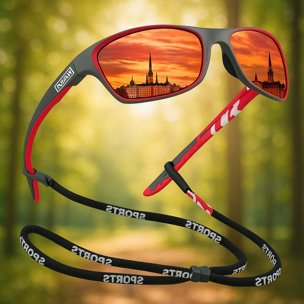 Belro polarizing outdoor sports sunglasses with durable frame and tinted lenses, designed for active outdoor use
