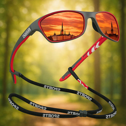 Belro polarizing outdoor sports sunglasses with durable frame and tinted lenses, designed for active outdoor use