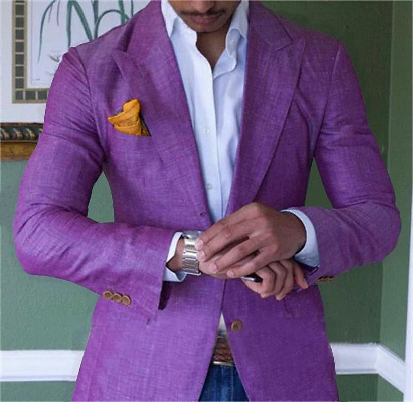 Belro men's blazer jacket in classic tailored style, shown in a neutral color, front view with lapels and button closure.