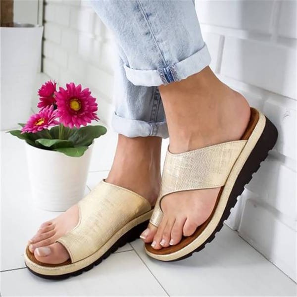 Belro corrective sandals designed for foot alignment relief, featuring supportive straps and cushioned soles for comfort.