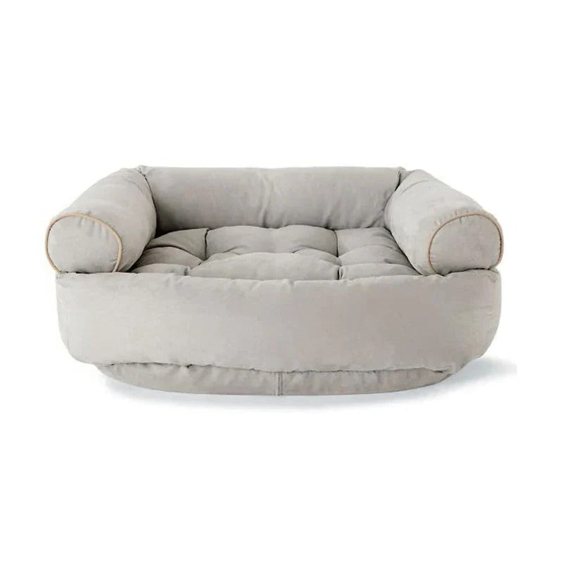Belro dog sofa with cushioned surface, cozy pet furniture designed for comfort in home and garden living spaces.
