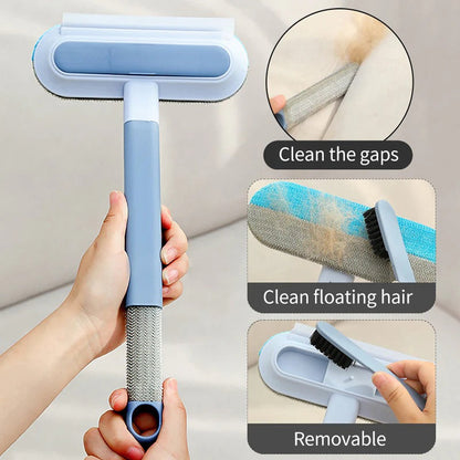 Belro pet hair remover for dogs, showing a handheld grooming tool with pet hair on its surface, designed for easy fur removal.