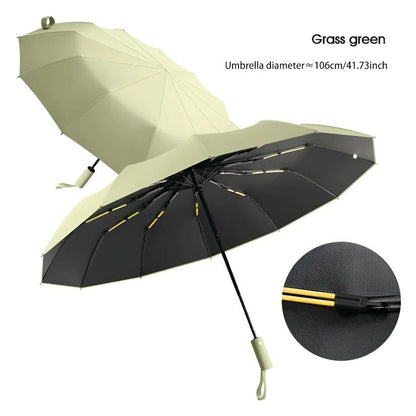 Belro eco-friendly windproof umbrella open with sturdy canopy and ergonomic handle, designed for durable rain protection.