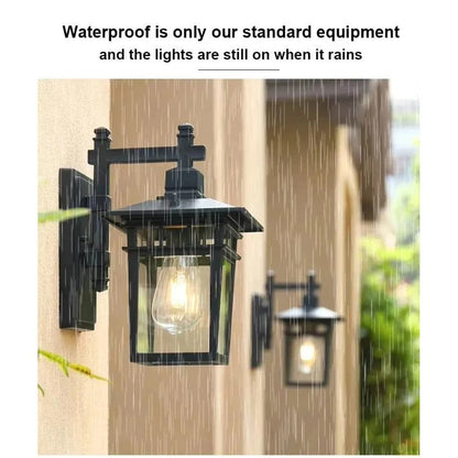 Belro outdoor wall light fixture mounted on exterior wall, weather-resistant design for home and garden outdoor lighting.
