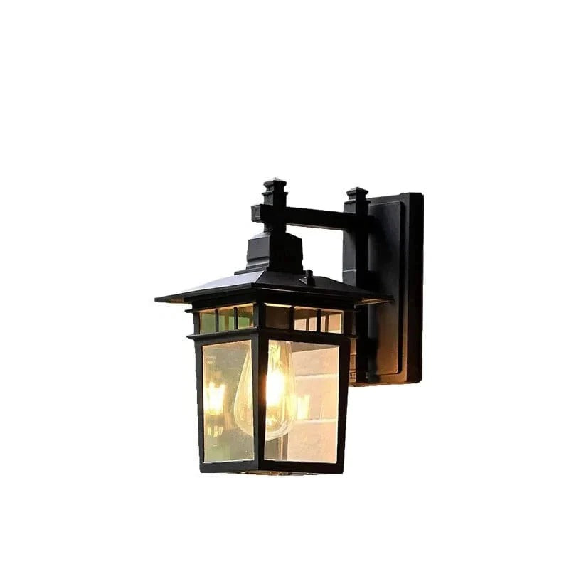 Belro outdoor wall light mounted on exterior wall, weather-resistant fixture for garden or porch lighting.