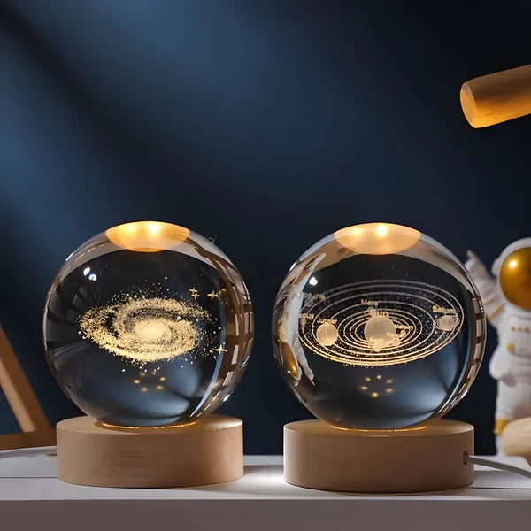 Belro Sphere Lamp glowing softly, modern electronic night light with a smooth spherical design for ambient lighting.