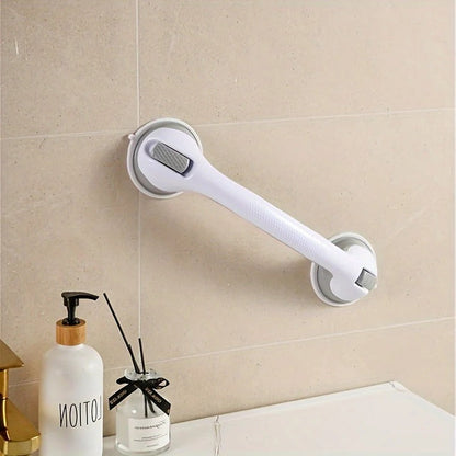 Belro suction grab bar mounted outdoors, made of durable material, ideal for added safety on outdoor surfaces.