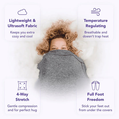 Belro adult swaddle blanket made of soft fabric, shown in a cozy, neutral color, perfect for home bedding and comfort.