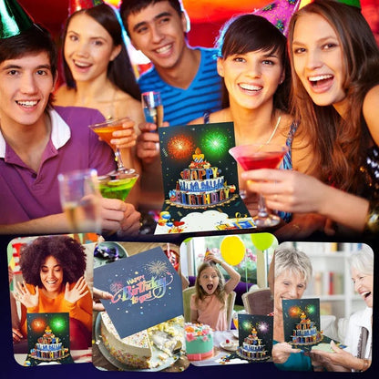 Belro men's pop-up birthday card featuring colorful, intricate paper design with festive birthday elements.