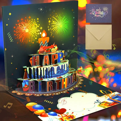Belro men's pop-up birthday card featuring colorful, festive design with clothing-themed illustrations.