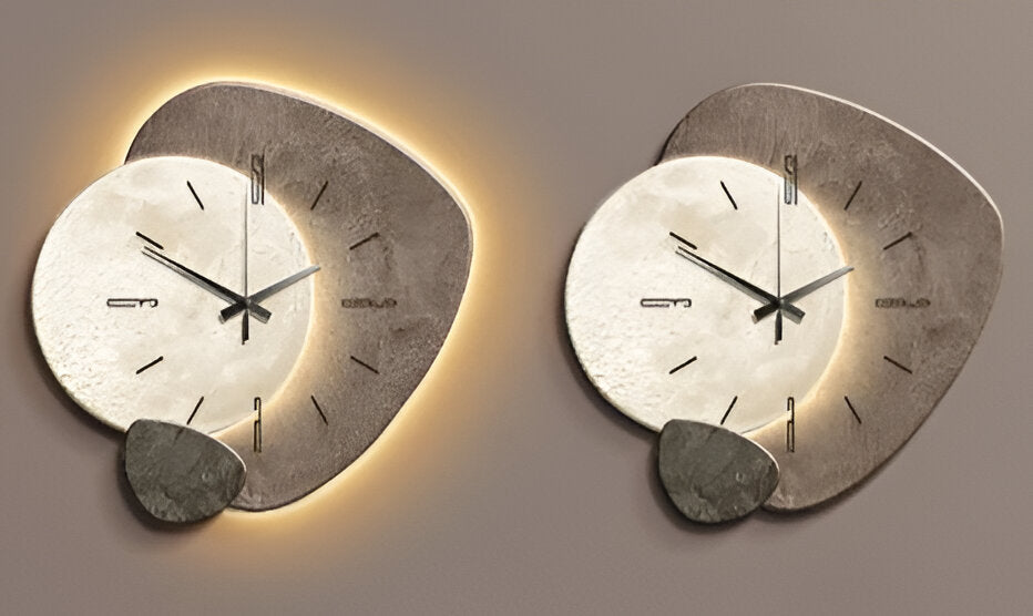 Belro minimalist wall clock with a sleek design, round face, and modern black and white color scheme for home decor.