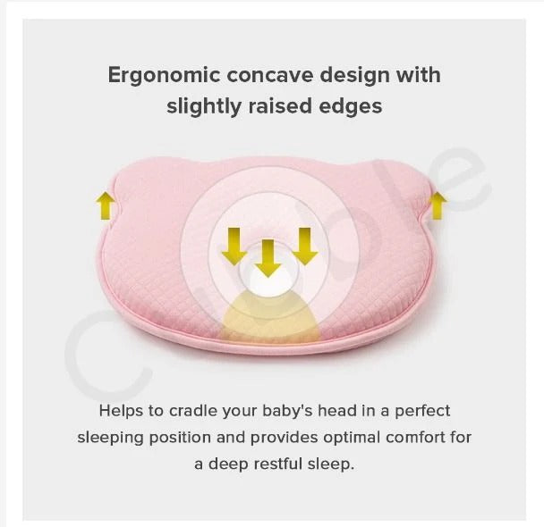 Belro ergonomic baby pillow with soft fabric and supportive design, ideal for comfortable sleep and gentle head support for infants.