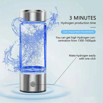 Belro hydrogen water bottle, compact stainless steel water container with sleek design and secure lid for hydration.